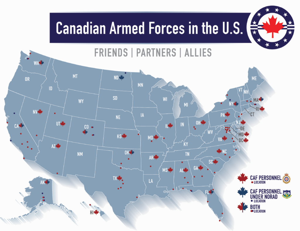 Canadian armed forces in the US